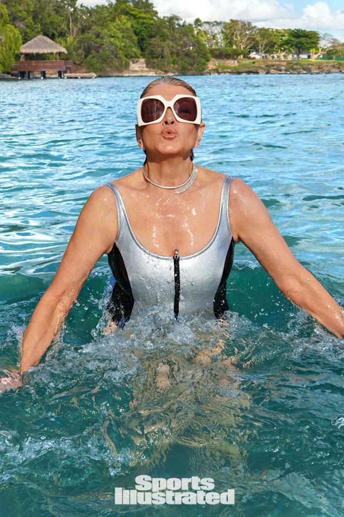 Martha Stewart was photographed by Ruven Afanador in the Dominican Republic. Swimsuit by Body Glove. Sunglasses by Gucci provided by Moda Operandi. Necklace by Cicada.